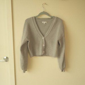 cropped bubble sleeve cardigan